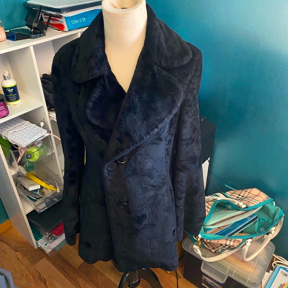 United Colors velvet black winter coat
